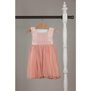 Well Dressed Wolf Peach Smocked Tulle Flutter Dress Size 10 NWT